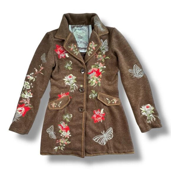 Paparazzi Embroidered Butterfly Floral Boho Jacket Size Large - Picture 1 of 11